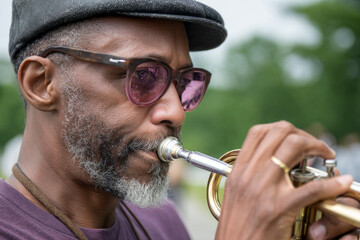 Celebratory Jazz Music Performance at Outdoor Event