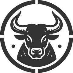 Vector bull silhouette design