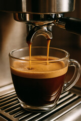 Espresso shot coffee brewing machine barista cup caffeine drink fresh morning coffee shop cafe beverage 100