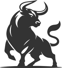 Vector bull silhouette design