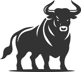 Vector bull silhouette design