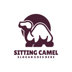 Sitting Camel Silhouette Logo Design