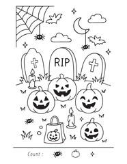 Printable Halloween coloring page for kids, preschool or kindergarten class activity, waiting fun