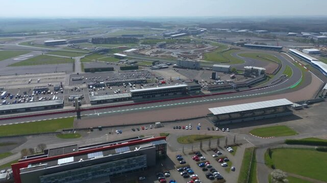 Aerial view of Silverstone Circuit. UK