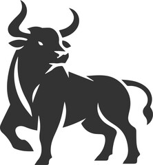 Vector bull silhouette design