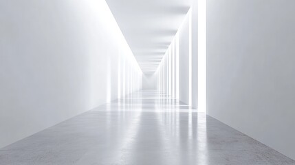 Empty white hallway