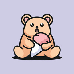 Ice Cream Bear Mascot Logo Design
