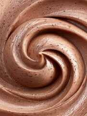 A thick, swirl of brown substance with flecks.