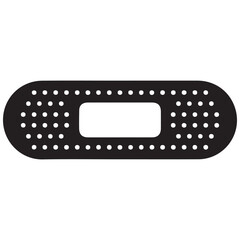 Band aid Black icon. Minimalist icon isolated on white background. Medical patch simple Vector Black silhouettes. with white background.