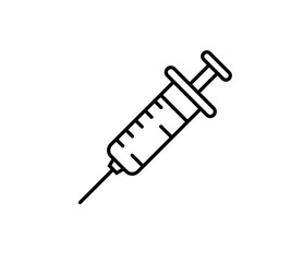 Medical Syringe Icon Displaying Vaccination or Injection, Representing Healthcare and Treatment Options with Needle and Scale. on a transparent background
