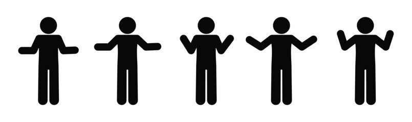 man icon, stick figure people silhouettes	
