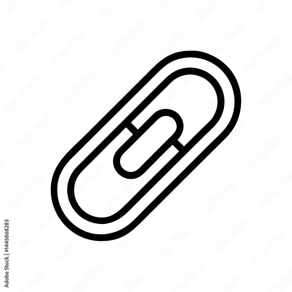 Poster attachment icon symbol in minimalist style on white background with copy space