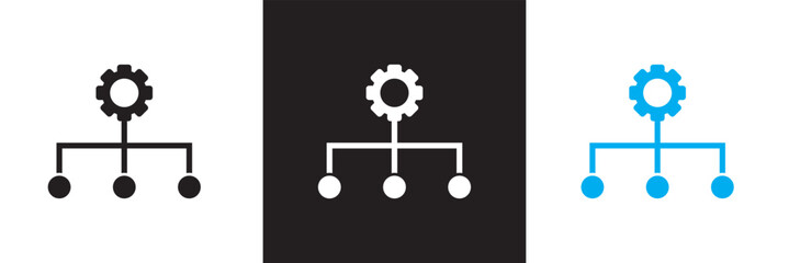 DevOps methodology and software development concept icon.  Vector for websites, mobile interfaces, presentations, banner, visual branding etc. Vector illustration. EPS 10