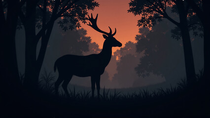 Phantom Silhouette: Saola Against Forest Twilight