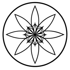 Elegant Canna Blossom Mandala Outline Vector