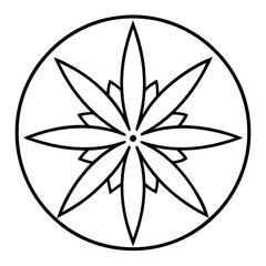 Elegant Canna Blossom Mandala Outline Vector