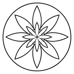 Elegant Canna Blossom Mandala Outline Vector
