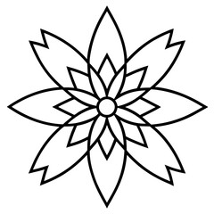 Elegant Canna Blossom Mandala Outline Vector
