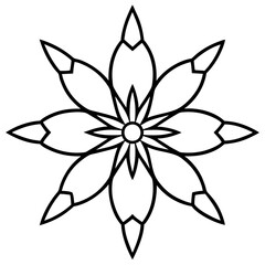 Elegant Canna Blossom Mandala Outline Vector