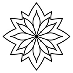 Elegant Canna Blossom Mandala Outline Vector