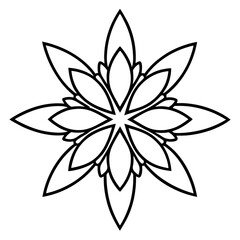 Elegant Canna Blossom Mandala Outline Vector