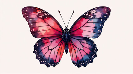 Fototapeta premium Abstract Watercolor Edges: Lupus Pattern Butterfly on Deep Black