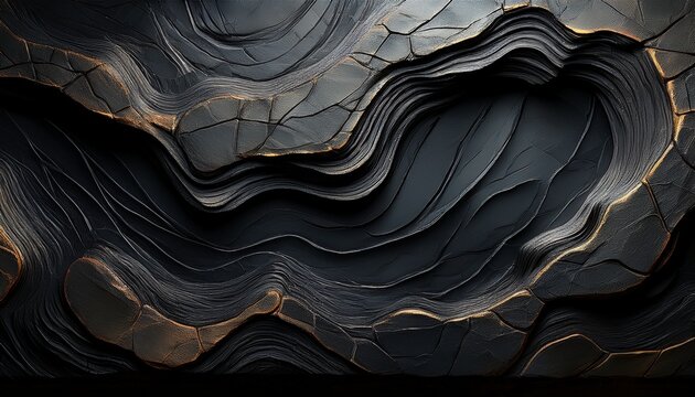 fondo de textura de roca oscura con capas asperas y agrietadas de piedra fondo abstracto que forma una forma organica con ondas y circulos