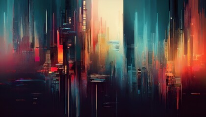 futuristic abstract background with dense pixelated interference erratic flickering glitch effects heavily distorted vintage screen grain dark ominous color tones digital dystopian aesthetic