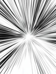 Fototapeta premium Radial Burst in Monochrome High Speed Motion Background Energy Flow and Graphic Design Element