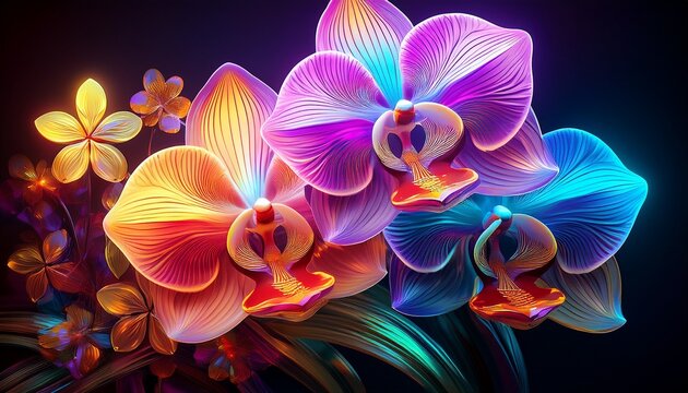 elegant composition glowing orchidrs balanced colors and form become a living portrait of botanical perfection