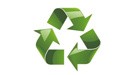 Obraz premium 3D Green Recycling Symbol with Transparent Background