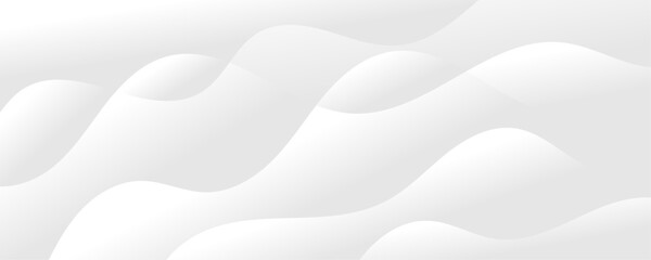 Abstract white luxurious paper waves background. White and light gray gradient texture wave curve lines modern banner design.