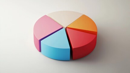 Obraz premium D pie chart with contrasting color parts, organized into a clean, professional layout