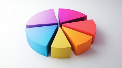 Obraz premium D pie chart with contrasting color parts, organized into a clean, professional layout