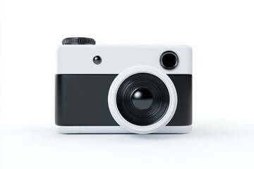 Fototapeta premium Minimalistic 3D camera icon designed for modern photography applications and creative projects on a clean white background