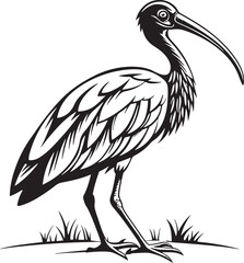 Fototapeta premium Scarlet Ibis bird silhouette vector illustration