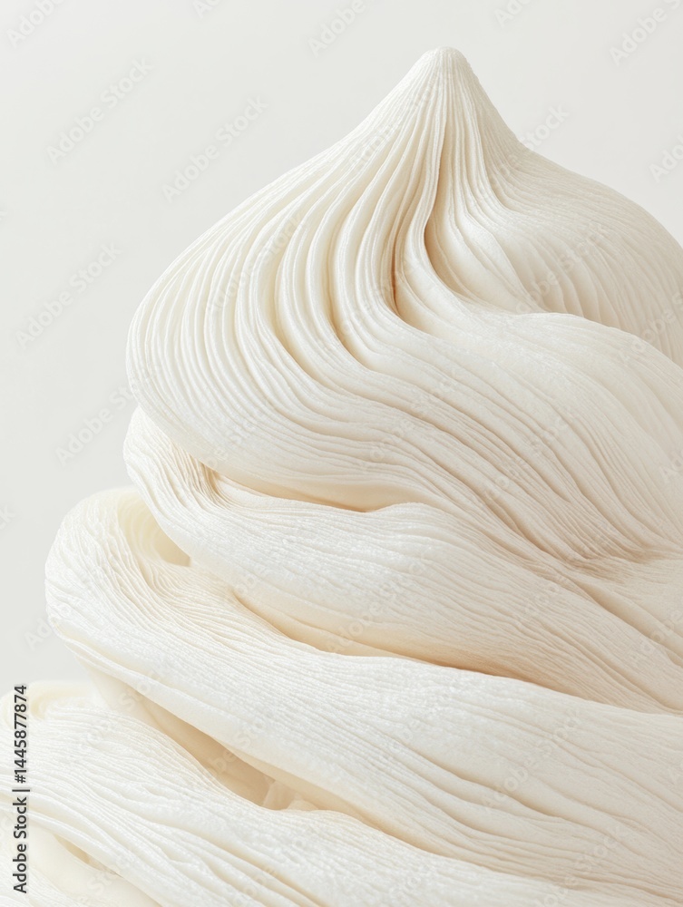 Aufkleber Elegant Close Up of Creamy White Swirling Texture Soft and Sculpted Forms with Smooth and Fluid Contours