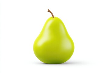 Hyper-realistic 3D pear icon featuring minimalistic design on a clean white background