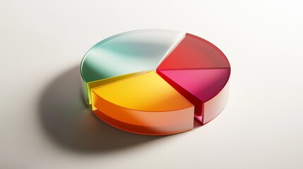Obraz premium Simple, modern D pie chart with sharp color contrast and polished finish