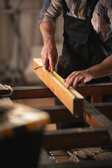 Young carpenter working in his workshop