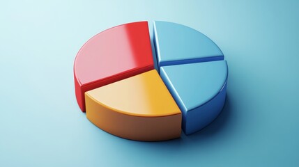Obraz premium Top view of a D pie chart with clear text labels and simple yet dynamic colors