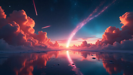 meteor abstract background abstract shooting star clean night sky subtle spark trail