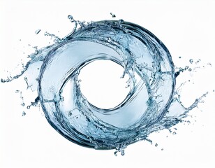 round water gyre splash isolated on white background