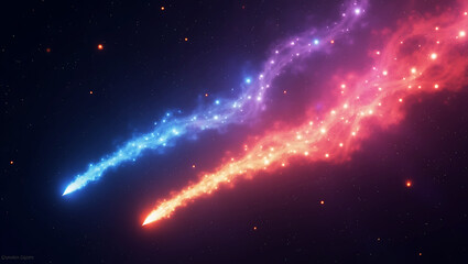 Fototapeta premium meteor abstract background abstract shooting star clean night sky subtle spark trail