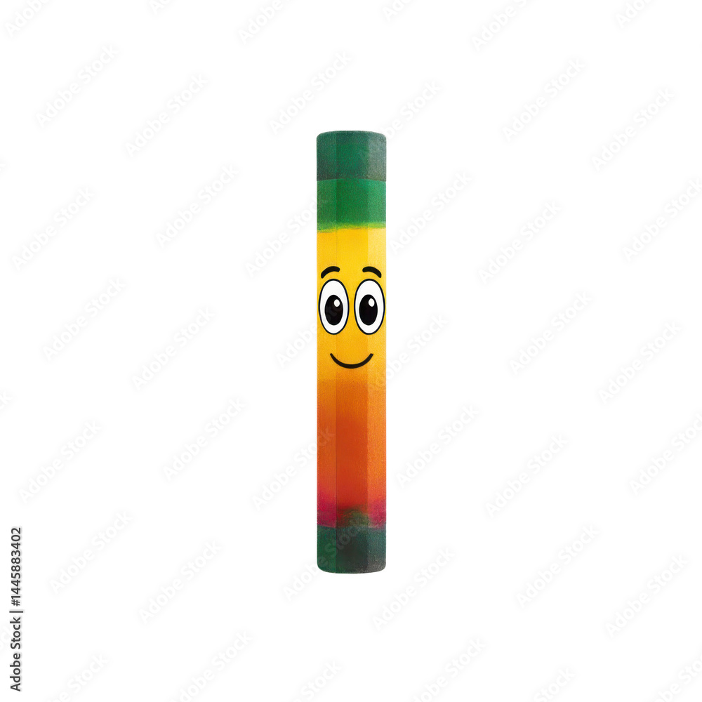 Poster cartoon stick character with face vector isolated on transparent background