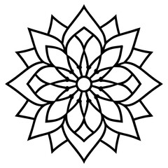 Obraz premium Elegant Mandala Outline Illustration