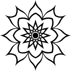 Elegant Mandala Outline Illustration