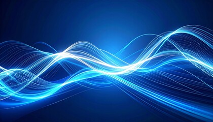 Abstract Glowing Blue Wave Particle Background