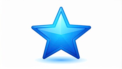 Obraz premium Bright Blue 3D Star On White Background