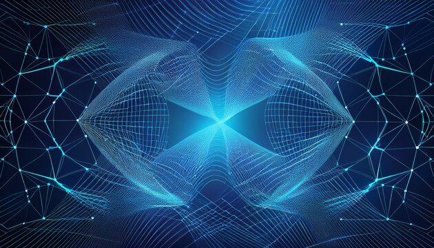 fondo abstracto de tecnologia y ciencia malla o red con lineas y formas geometricas
